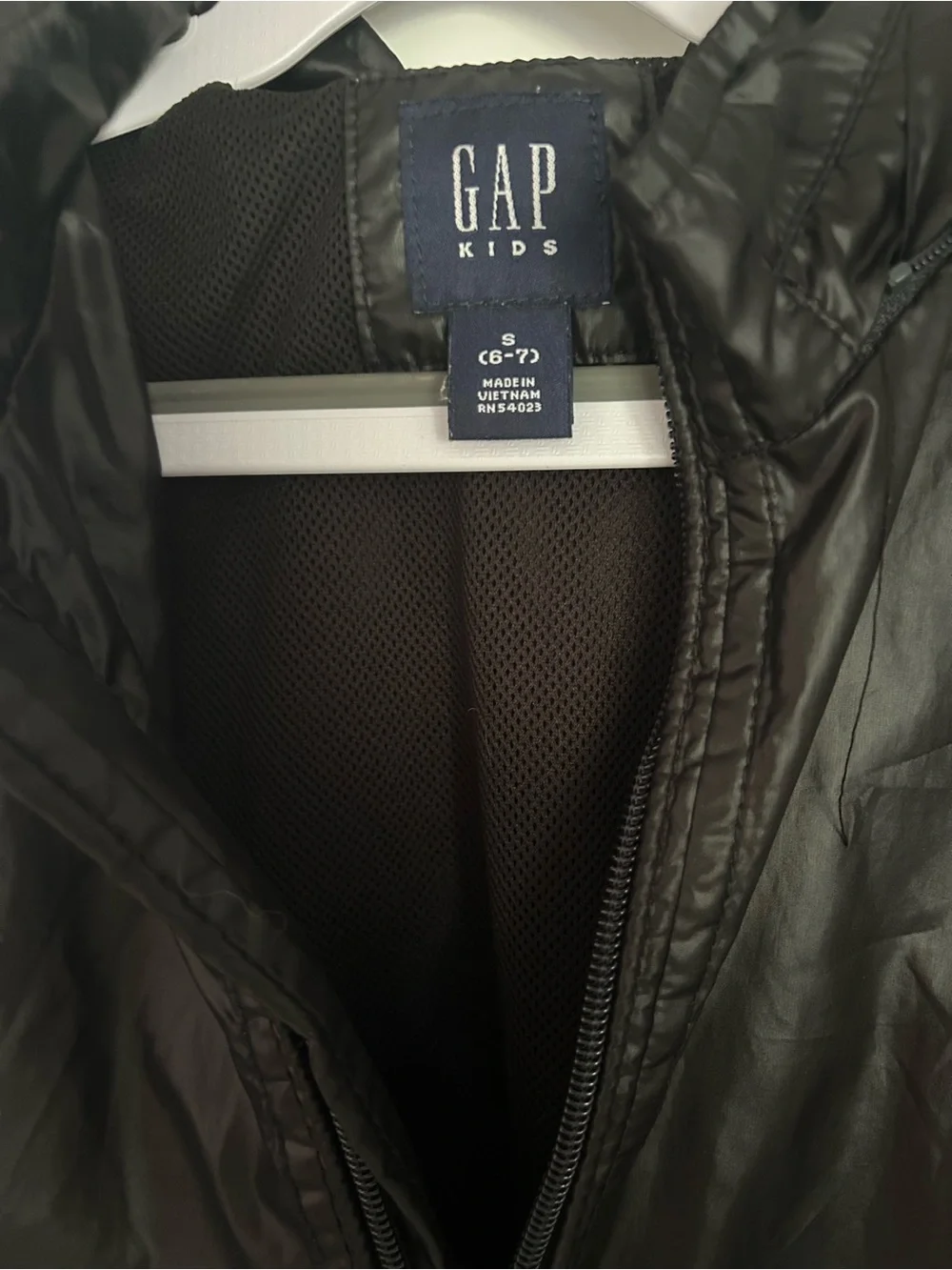 GAP Kids Black Hooded Windbreaker Jacket